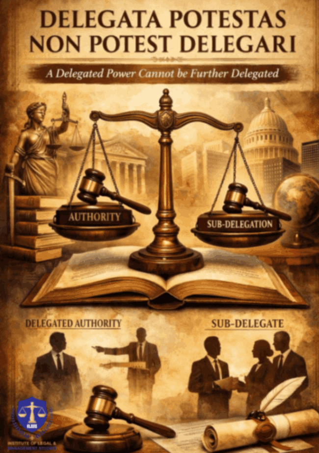 Delegata Potestas Non Potest Delegari: Meaning, Scope and Judicial Interpretation
